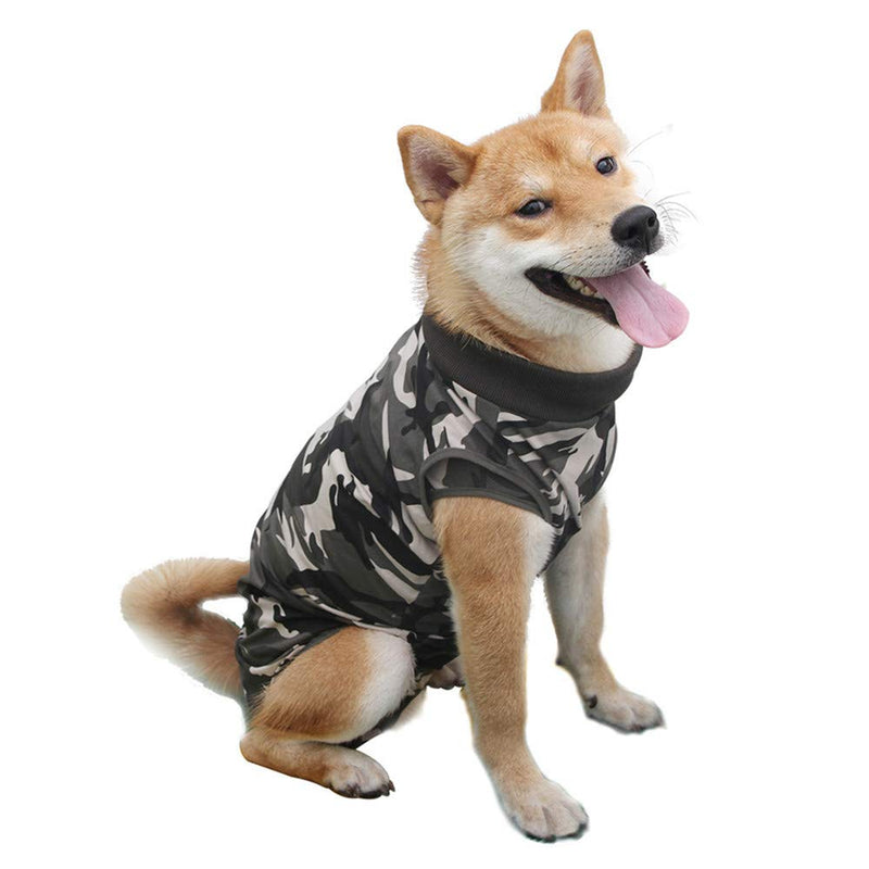 HEYWEAN Dog Surgical Recovery Suit for Dogs Long Sleeve Keep Dog from Licking Abdominal Wound Protector E-Collar Alternative After Surgery Wear Pet Supplier Small (Pack of 1) Camouflage - PawsPlanet Australia