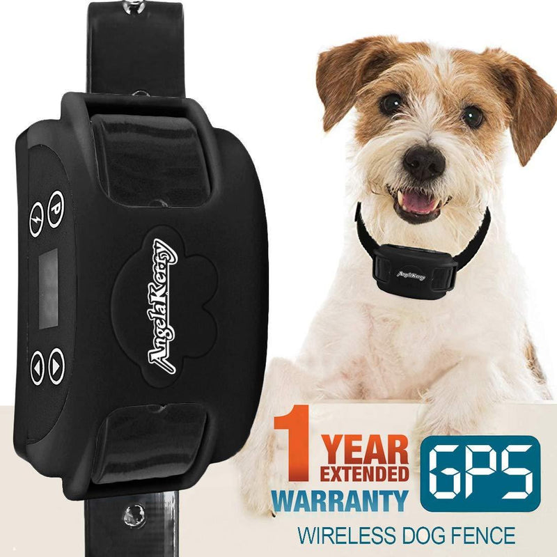 [Australia] - AngelaKerry Wireless Dog Fence System with GPS, Outdoor Pet Containment System Rechargeable Waterproof Collar 850YD Remote for 15lbs-120lbs Dogs (1pc GPS Receiver by 1 Dog, Black) 