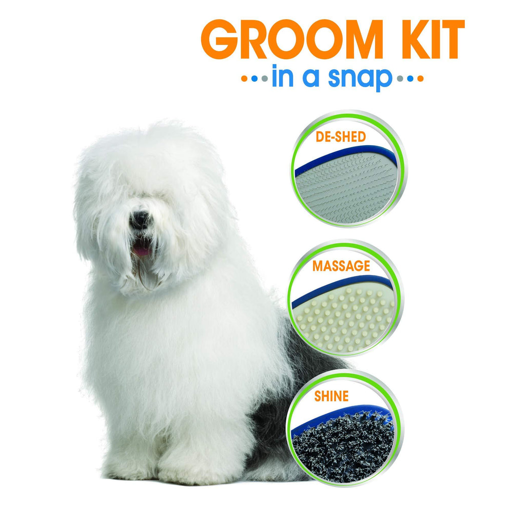 [Australia] - Four Paws Magic Coat Groom-in-a-Snap Pet Grooming Kit, 3 Heads, Bonus Storage Bag Included (100536004) 