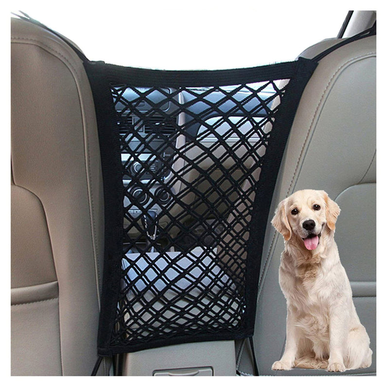 DYKESON Dog Car Net Barrier Pet Barrier with Auto Safety Mesh Organizer Baby Stretchable Storage Bag Universal for Cars, SUVs -Easy Install, Car Divider for Driving Safely with Children & Pets - PawsPlanet Australia