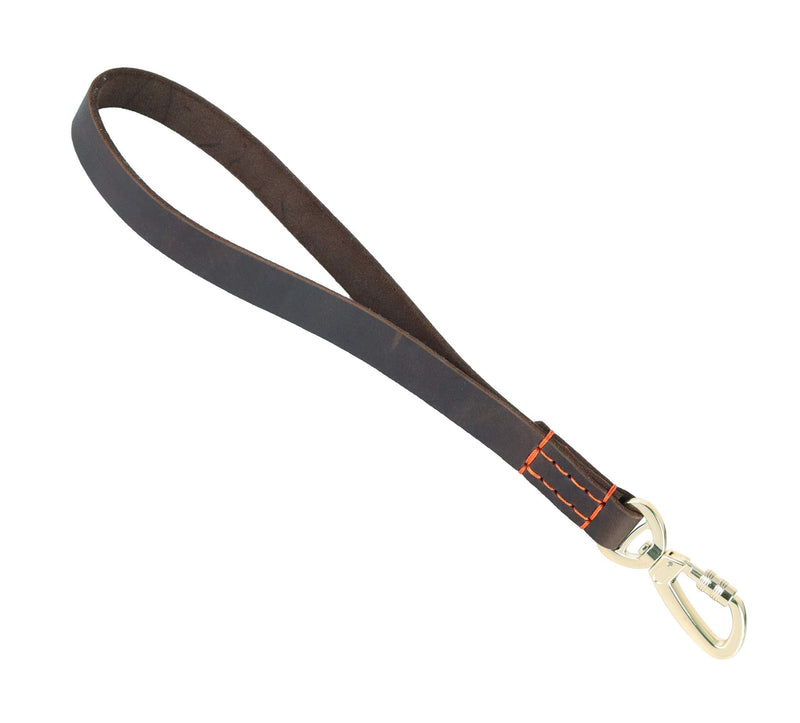 [Australia] - teck Leather Heavy Duty Dog Short Leash for Large Dog Training & Walking 16" x 1" Clasp 