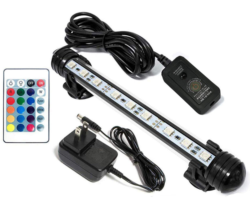 MingDak LED Aquarium Light, Wireless Remote Control Fish Tank Light,RGB Colored Changing,Brightness Adjustable,Underwater Submersible LED Light 7.5'' (9 LED Colored Changing) - PawsPlanet Australia