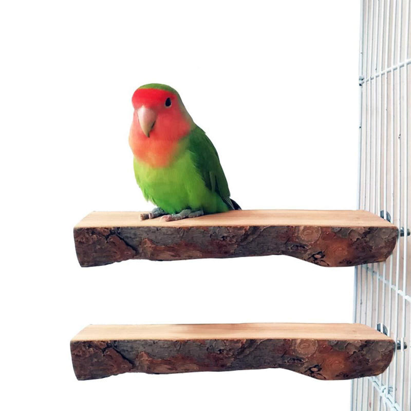 Tfwadmx Parrot Perch for Cage, 2 Pack Bird Stand Platform Natural Wood Playground Cage Accessories for  Parakeet Cockatiel Lovebird Finches Conure Budgie - PawsPlanet Australia