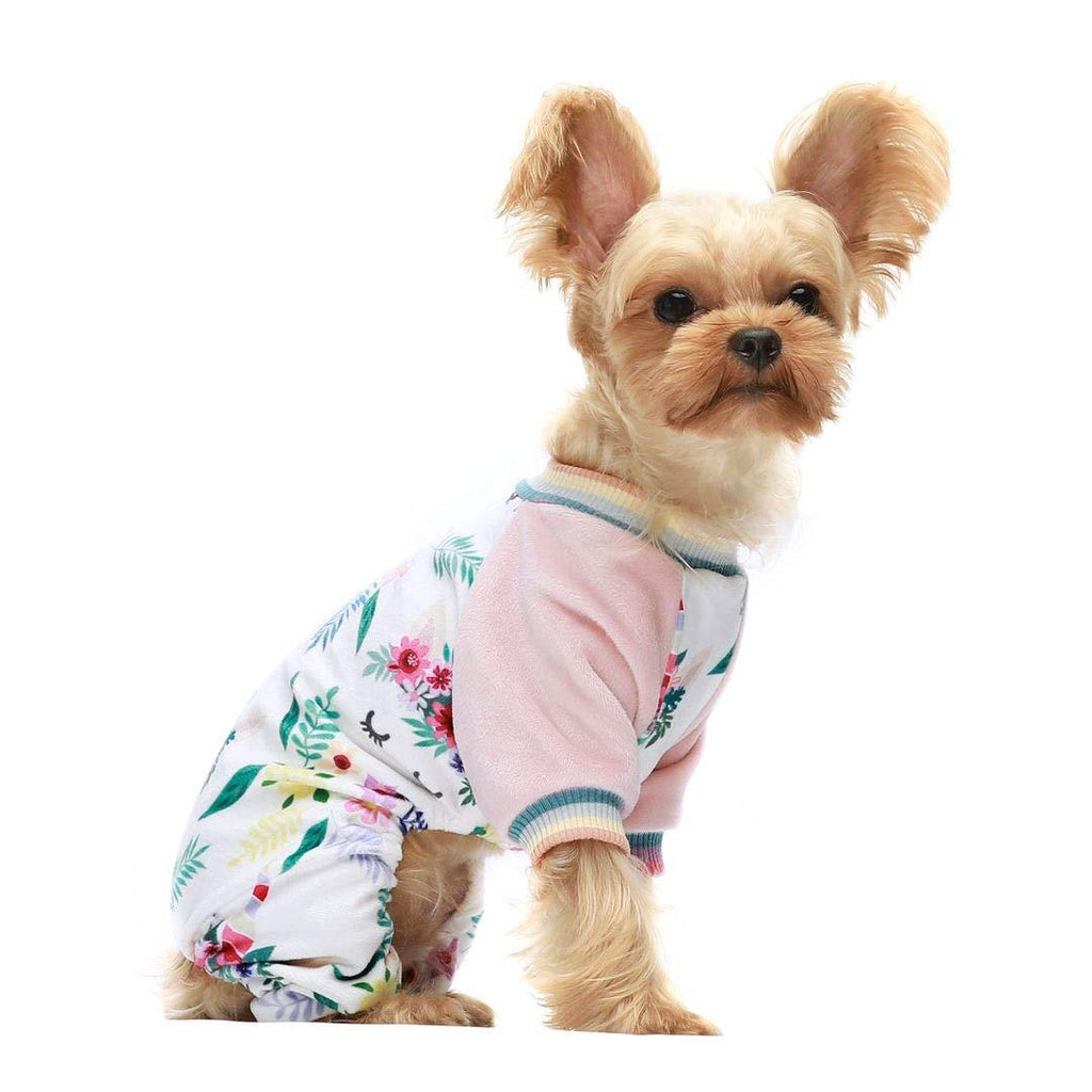 Fitwarm Unicorn Pet Clothes for Dog Pajamas Cat Onesies Lightweight Velvet Pink X-Small - PawsPlanet Australia