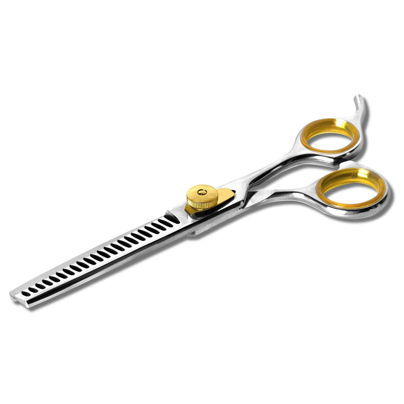 [Australia] - Sharf Professional Thinning Scissors: Sharp 440c Japanese Steel Chunkers Shear 6.5" 22 Teeth Gold Touch Dog Grooming Scissors Texturizing Scissors w/Easy Grip Handles| Must-Have Groomers & Home Groom 