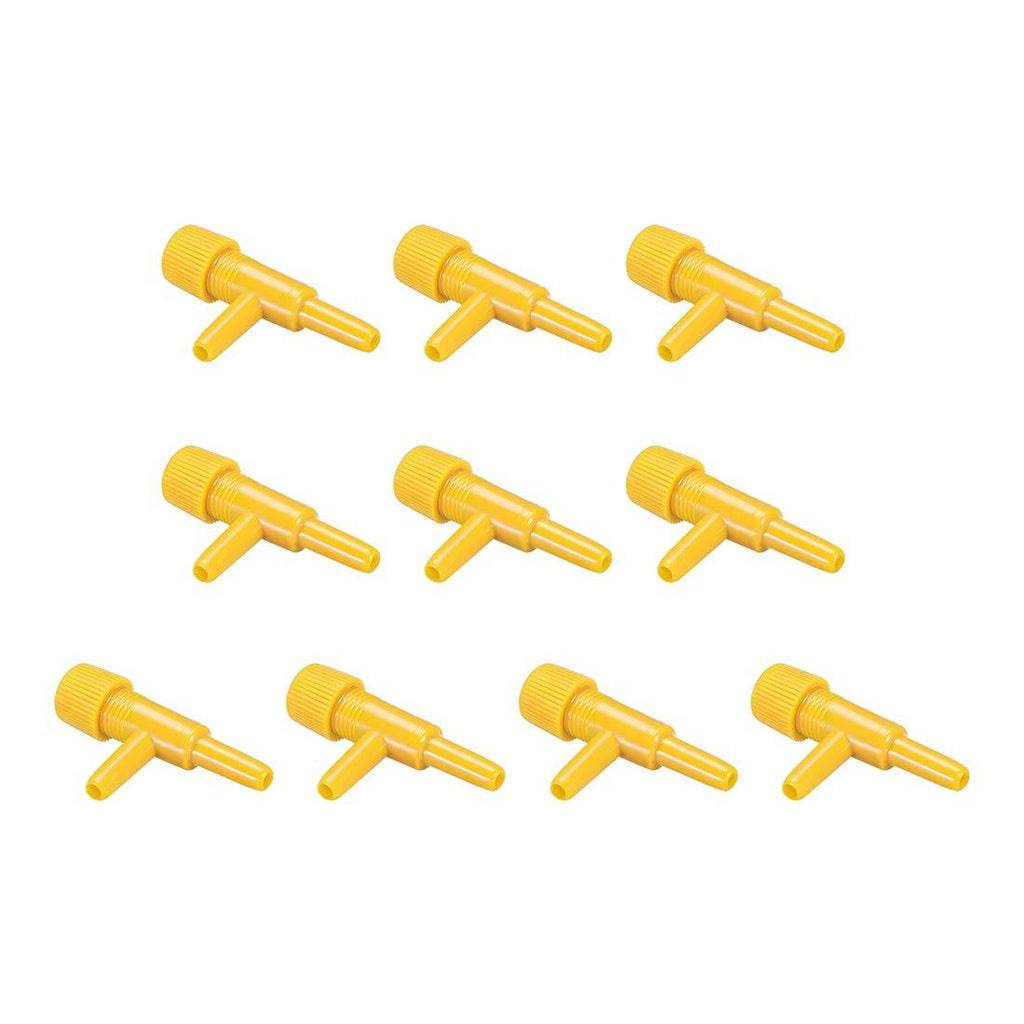 [Australia] - uxcell Aquarium Air Valve 2 Way Air Pump Control Valves for Fish Tank Plastic Yellow 10Pcs 