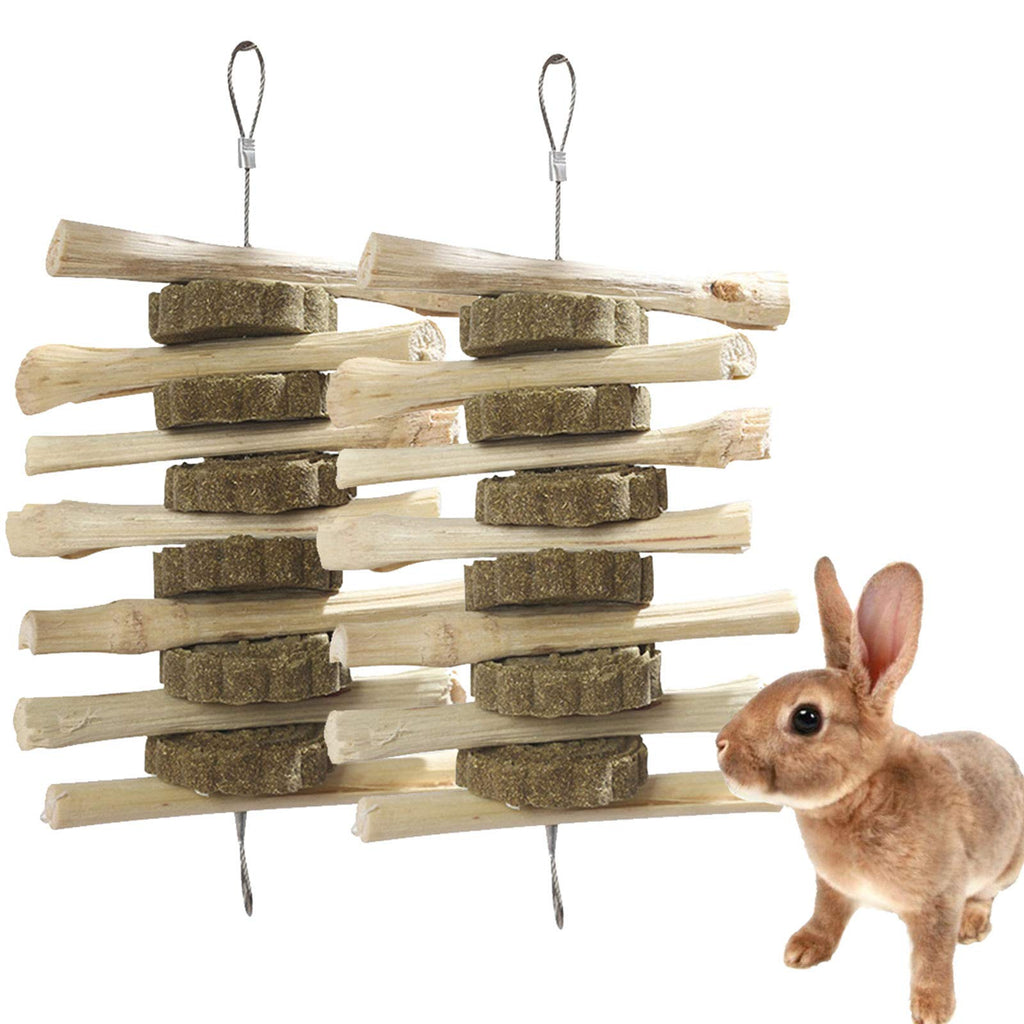 Chinchilla Treats Bunny Chew Toys for Rabbits Teeth Grinding,Organic Bamboo Sticks Natural Toys for Hamsters 2 Pack - PawsPlanet Australia