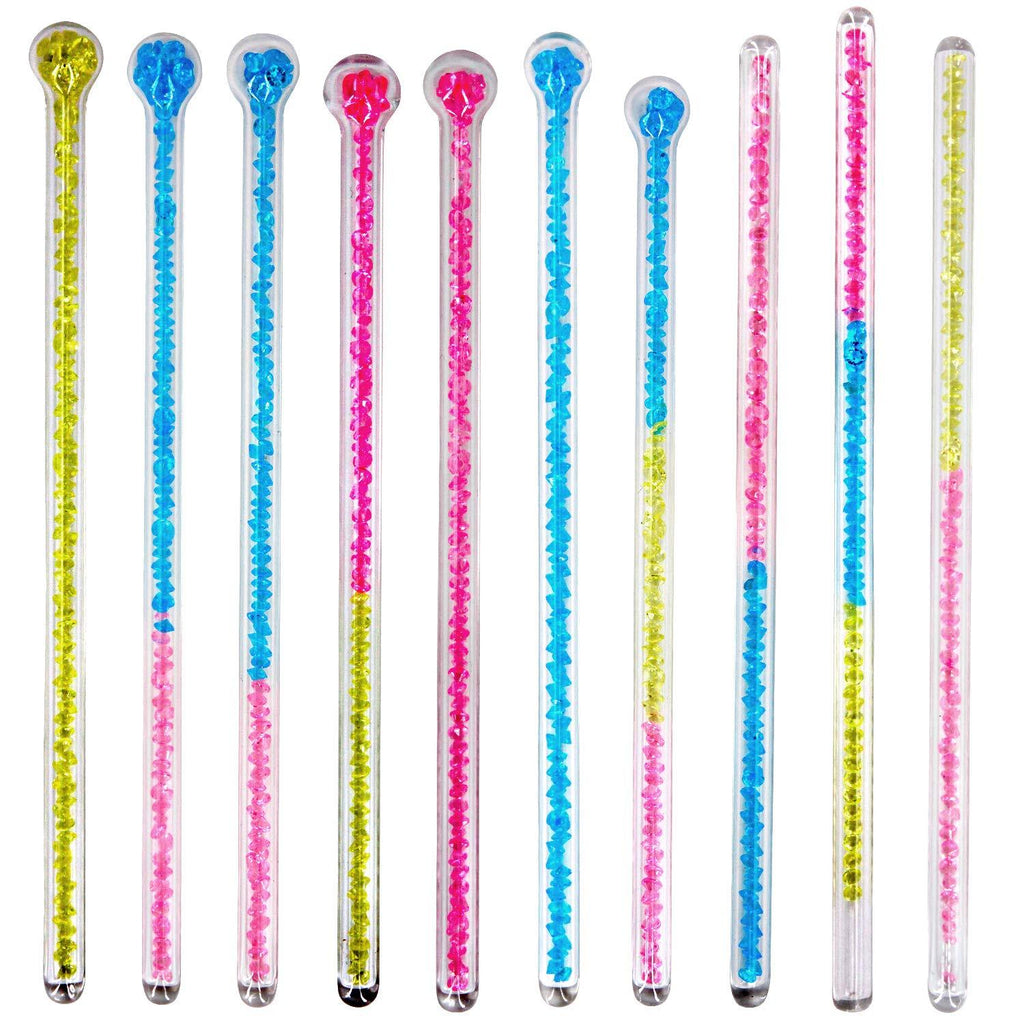 10PS Glass Stirring Rod - Colorful Drinks Decorations - Reusable Coffee Stirring Swizzle Stick - Cocktail Stirrers Glass Stir Rods -7.2 Inch Mixing For Essential Oils - Blue Yellow Pink Sticks Stirrer - PawsPlanet Australia