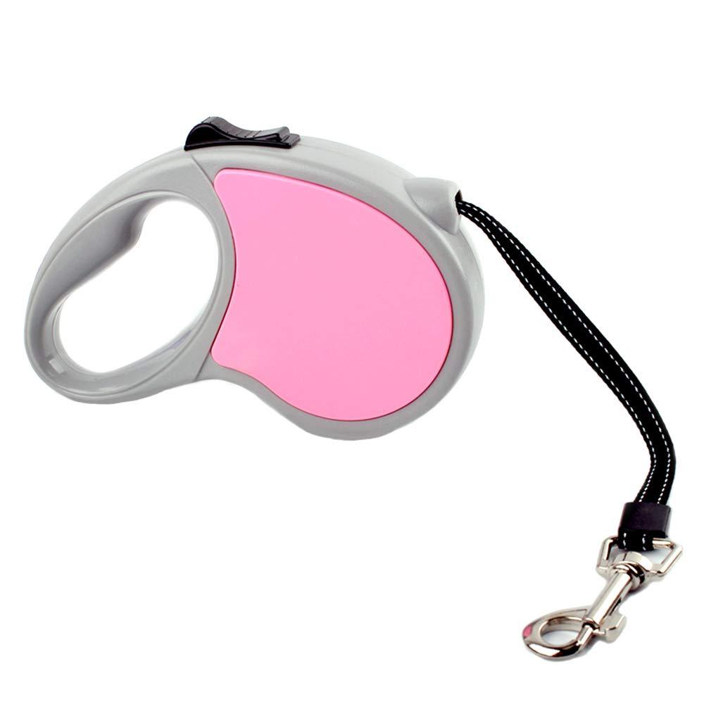 [Australia] - AINAAN 2019 Retractable Pet Leash, Automatic Telescopic, Upgrade Locks, Non-Slip Handles, No Tangles ，16.5 FT(5M), Suitable for All Dog Types, Pink 