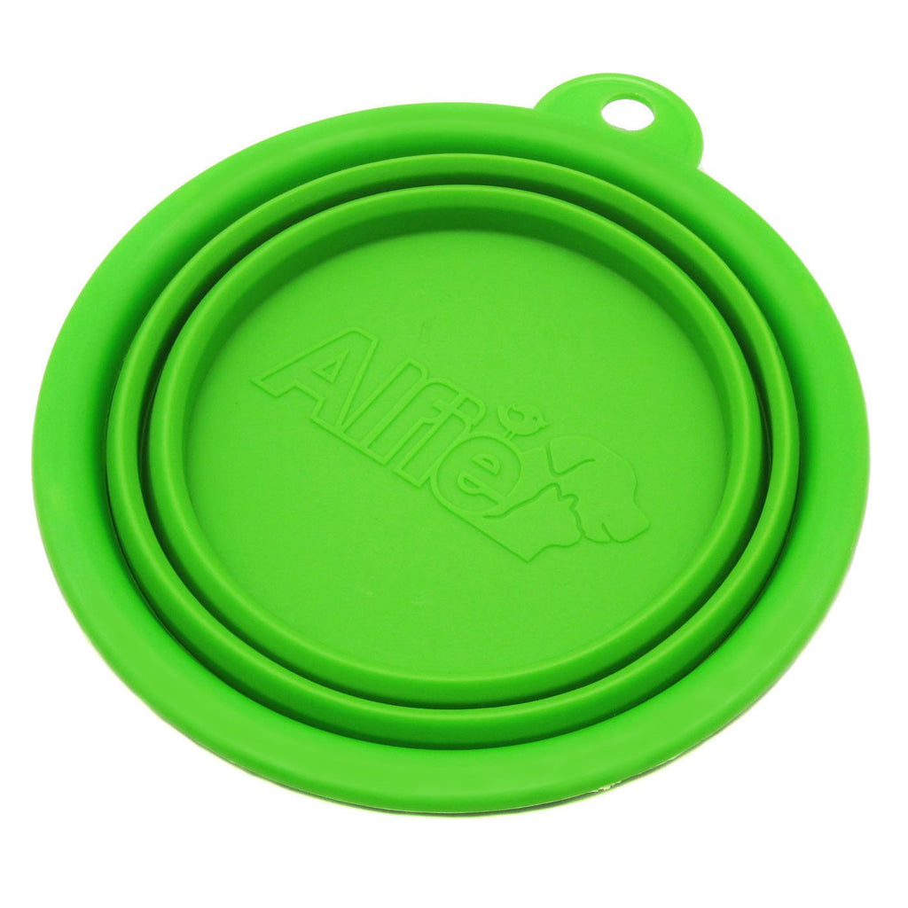Alfie Pet - ROS Silicone Pet Expandable/Collapsible Travel Bowl - Size: 1.5 Cups Bright Green - PawsPlanet Australia