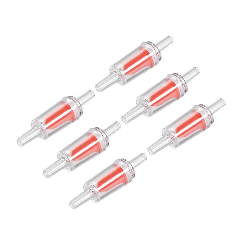 [Australia] - uxcell Aquarium Air Pump Check Valves Red Clear Plastic One Way Non-Return Check Valve for Fish Tank 6Pcs 