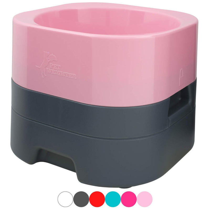 [Australia] - PET WEIGHTER Raised Dog Bowl - Weighted Dog Bowl or Cat Bowl, No Spill! - Elevated Dog Bowls for Large Dogs & Small - No More Spills, Sliding or Cleaning Up! (Large, Baby Pink) 