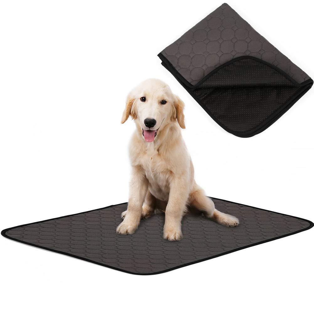 [Australia] - Dog Bed Mat for Crate Kennel, Waterproof Pet Pee Training Pads with Anti-slip Bottom for Puppy Small Medium and Large Doggy, Sleeping Mattress Cushions for Food Bowls|Cage|Car|Sofa,Machine Washable L-39.37”X26.38” Gray 