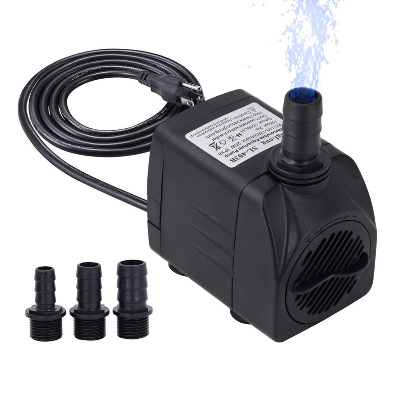 [Australia] - UWND Submersible Water Pump, Water Pump for Fountains, Pool, Pond, Aquarium, Hydroponics (400GPH,25W 