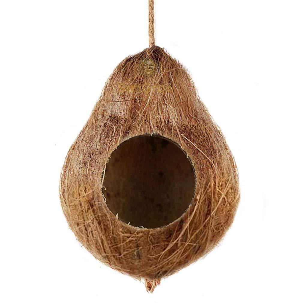 SunGrow Crested Gecko Coco Hut,Treat & Food Dispenser, Sturdy Hanging Home, Climbing Porch, Hiding, Sleeping & Breeding Pad, 4.5” Round Coconut Shell with 2.5” Opening, 1 Piece - PawsPlanet Australia