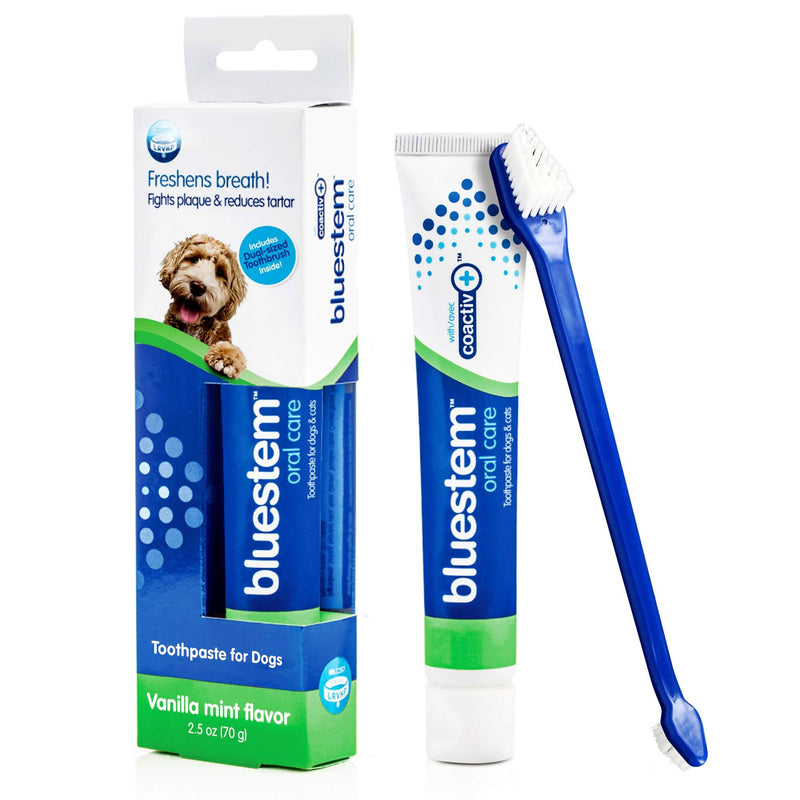 Dog Toothpaste : Dog & Cat Dental Care Tooth Paste Promotes Fresh Breath Teeth Brushing Cleaner Pet Breath Freshener Oral Care Dental Cleaning Kit. Tartar & Plaque Remover Toothbrush Vanilla Mint Flavor + Toothbrush - PawsPlanet Australia
