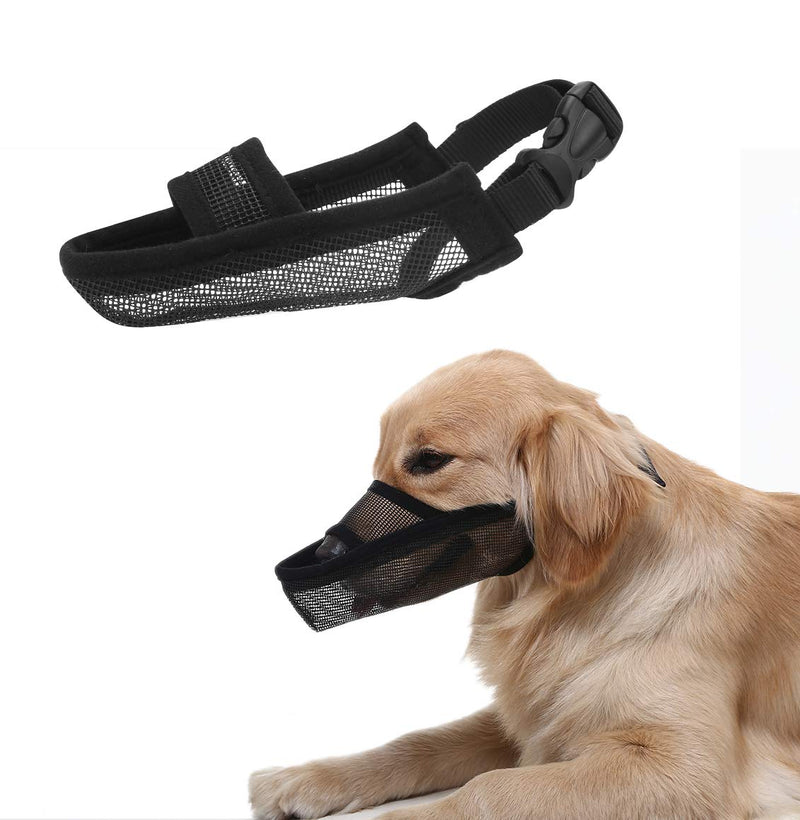 Nylon Dog Muzzle for Small Medium Large Dogs, Air Mesh Breathable and Drinkable Pet Muzzle for Anti-Biting Anti-Barking Licking XS Black - PawsPlanet Australia