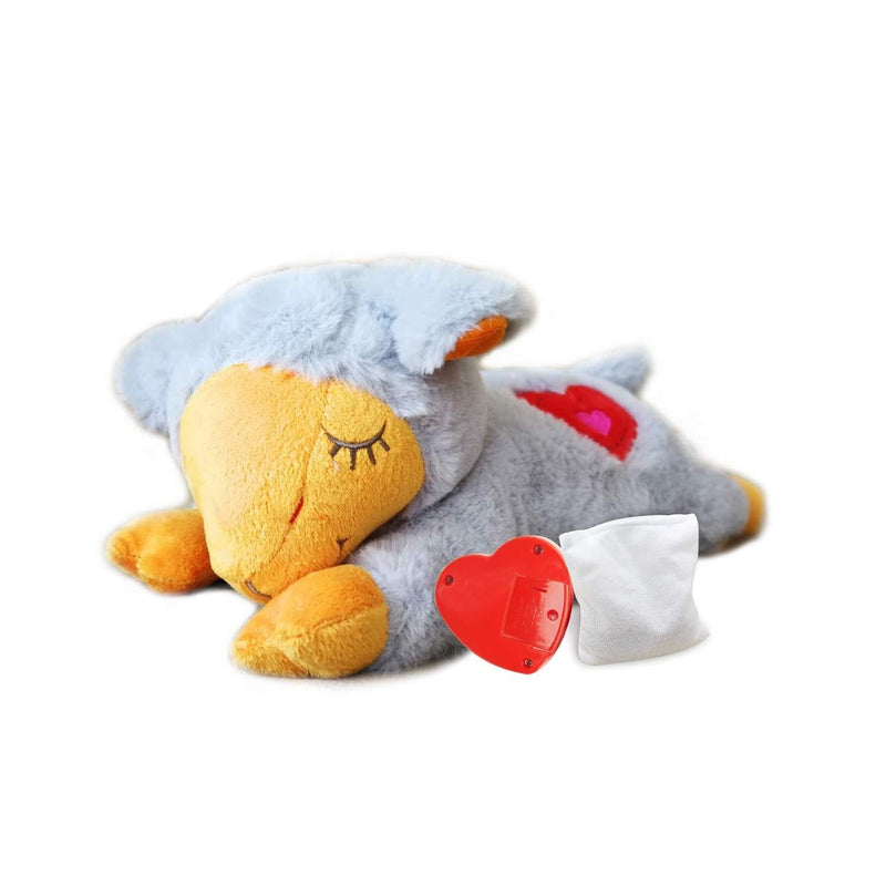 [Australia] - All for Paws Puppy Heartbeat Stuffed Animal Toy, Heart Beat Behavioral Aid Toys with Heat Bag Grey Sheep 