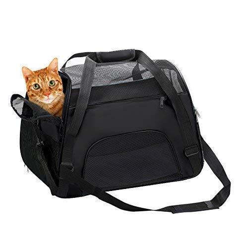 TAHNSTY Pet Carrier Bag, Cat Travel Portable Bag Home, Airline Approved Duffle Bags, for Little Dogs, Cats and Puppies, Small Animals Black - PawsPlanet Australia