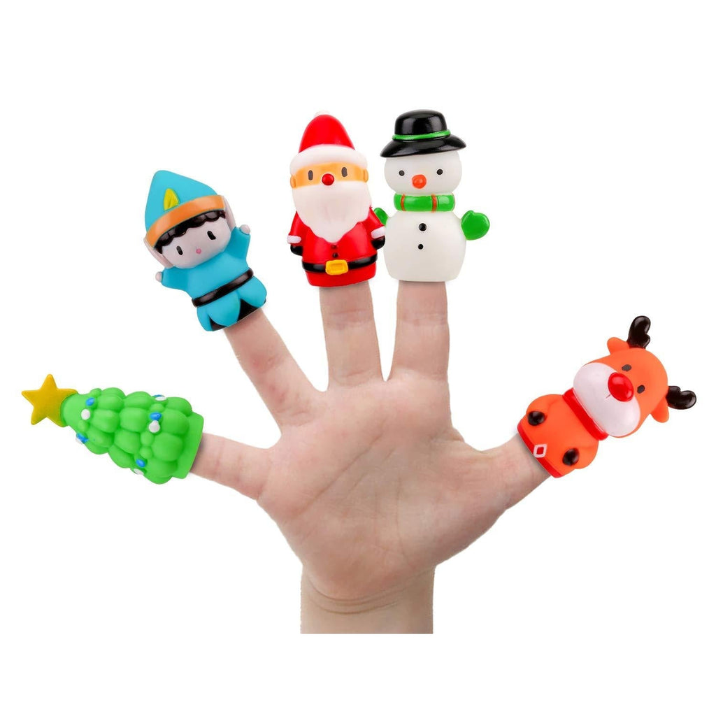Konsait Christmas Finger Puppets Set for Kids, Elk Santa Claus Snowman Christmas Tree Bulk Finger Puppets Decorations for Christmas Party Favor Supplies Kids Birthday Gift Bag Fillers (Pack of 5) - PawsPlanet Australia