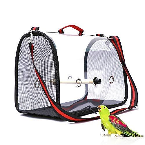 BENZHI Bird Parrot Carrier Travel Carriers Lightweight Pets Birds Travel Cage with Perch Black - PawsPlanet Australia