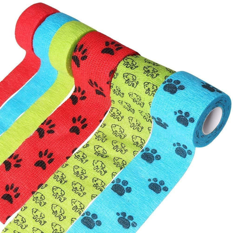 kuou 6 Rolls Pet Vet Wrap, Self-Adhesive Pet Elastic Bandage Injury Wrap Tape for Wrist, Ankle Sprains & Swelling - PawsPlanet Australia