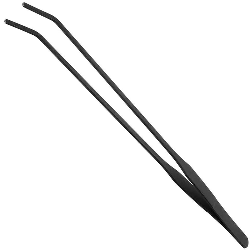 EvaGO 15 inch Black Curved Aquarium Tweezers Stainless Steel Curved Tweezer with Carbonation Protection Coating Against Rust Long Reptiles Feeding Tongs for Aquatic Plants Lizards Spider Snakes - PawsPlanet Australia