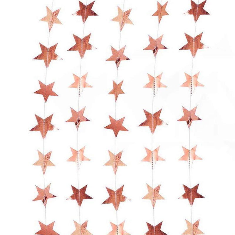 4 Pack Glitter Star Paper Garland Hanging Decoration for Wedding Birthday Christmas Festival Party (Rose Gold) Rose Gold - PawsPlanet Australia