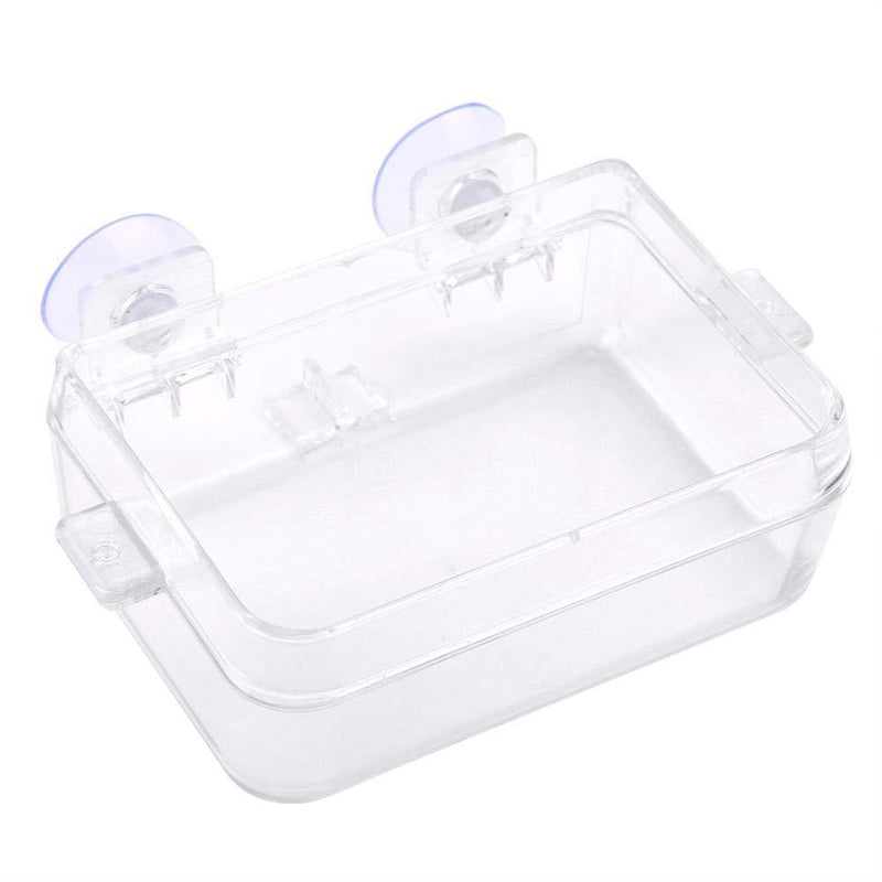 [Australia] - Hffheer Reptile Feeder Anti-Escape Amphibians Feeder Dish Food Water Bowl Translucent Feeding Basin with Suction Cup for Tortoise Gecko Snakes Chameleon Lizard 