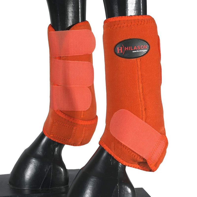 [Australia] - HILASON L M S Horse Front Leg Ultimate Sports Boots Pair Orange Large 