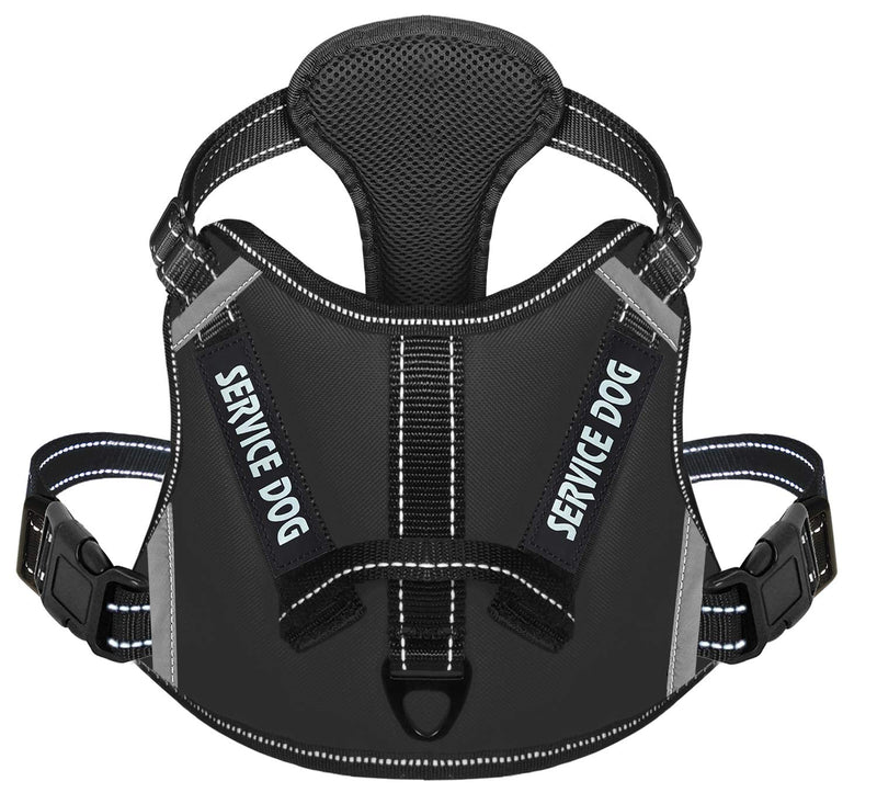 Cymiler Dog Harness,No-Pull Service Dog Harness with Handle,Adjustable Comfort Pet Dog Vest Harness for Outdoor Walking,3M Reflective Vest Easy Control for Small Medium Large Breed X-Small (Pack of 1) Black - PawsPlanet Australia