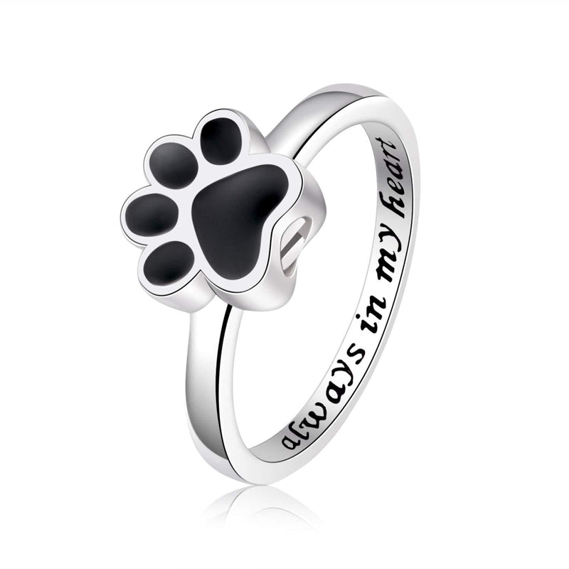 [Australia] - FREECO Sterling Silver Forever In My Heart Cremation Urn Ring Hold Loved Pets Dog Ashes for Women Finger Ring Memorial Jewelry 