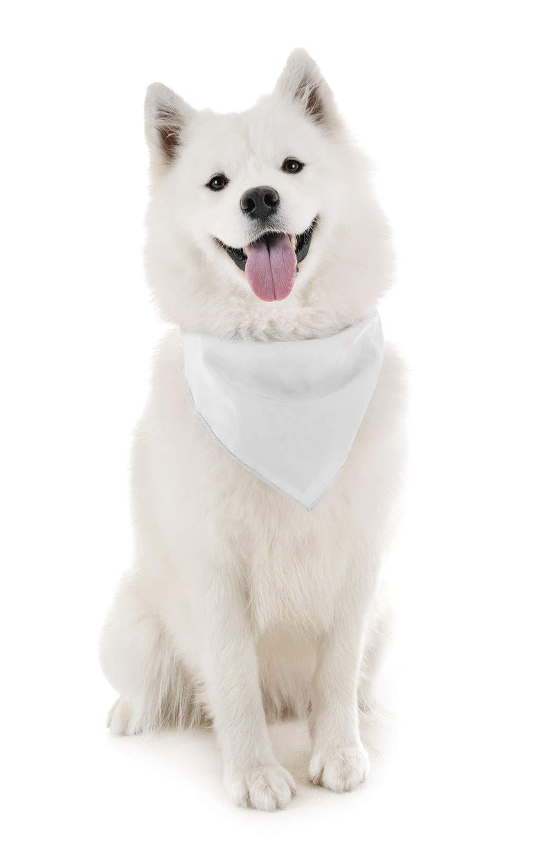 Qraftsy Dog Bandana Scarf Triangle Bibs for Any Size Puppies, Dogs and Cats White - PawsPlanet Australia