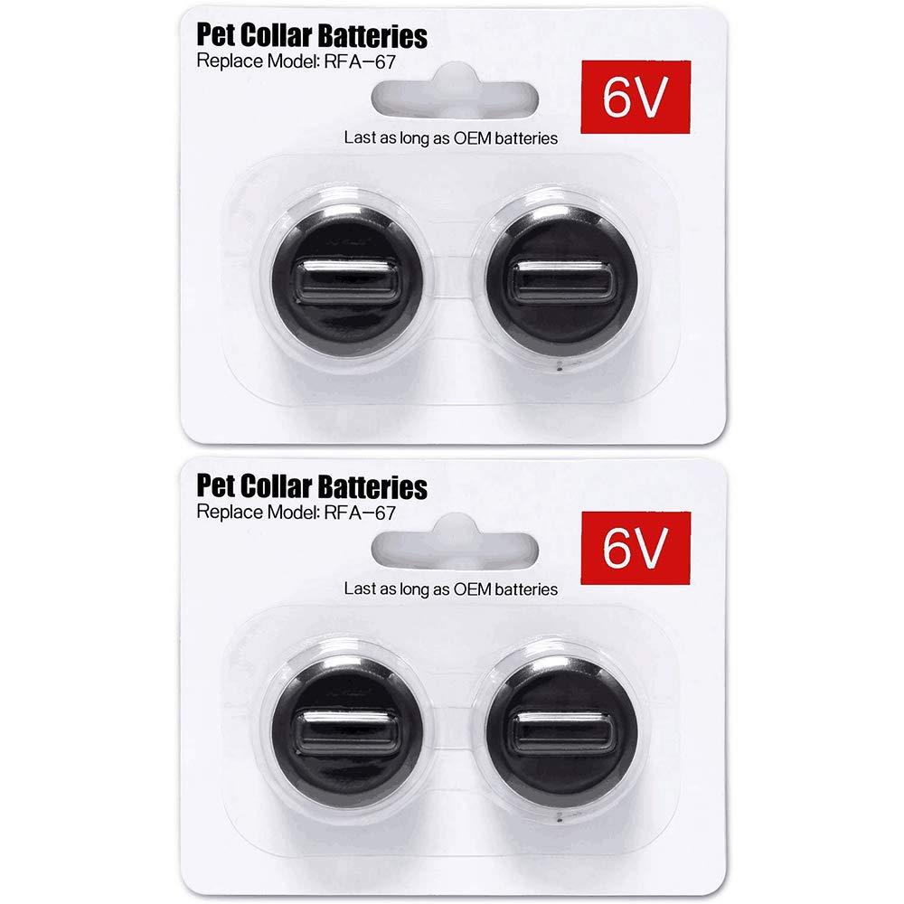 Ruzixt 6V Pet Collar Batteries Compatible with PetSafe RFA-67 6 Volt Replacement Battery 4 Pack - PawsPlanet Australia