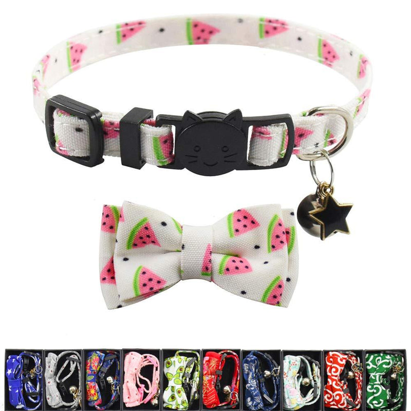 [Australia] - XPangle Bowtie Cat Collars Breakaway with Bell, Adjustable Cute Kitty Collars Safety Buckle Kitten Collar for Cat Puppy 7.5-11in 