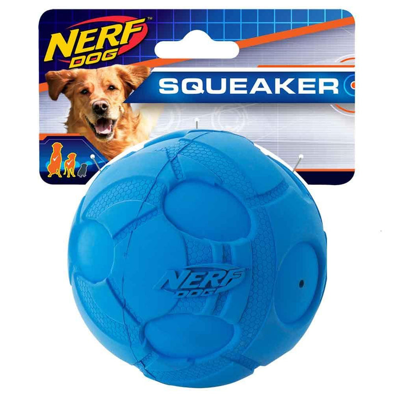 [Australia] - Nerf Dog Durable Dog Toy Gifts, made with Nerf Tough Material, Lightweight, Non-Toxic, BPA-Free, Assorted Toys 4 Inch Squeak Ball - Blue 