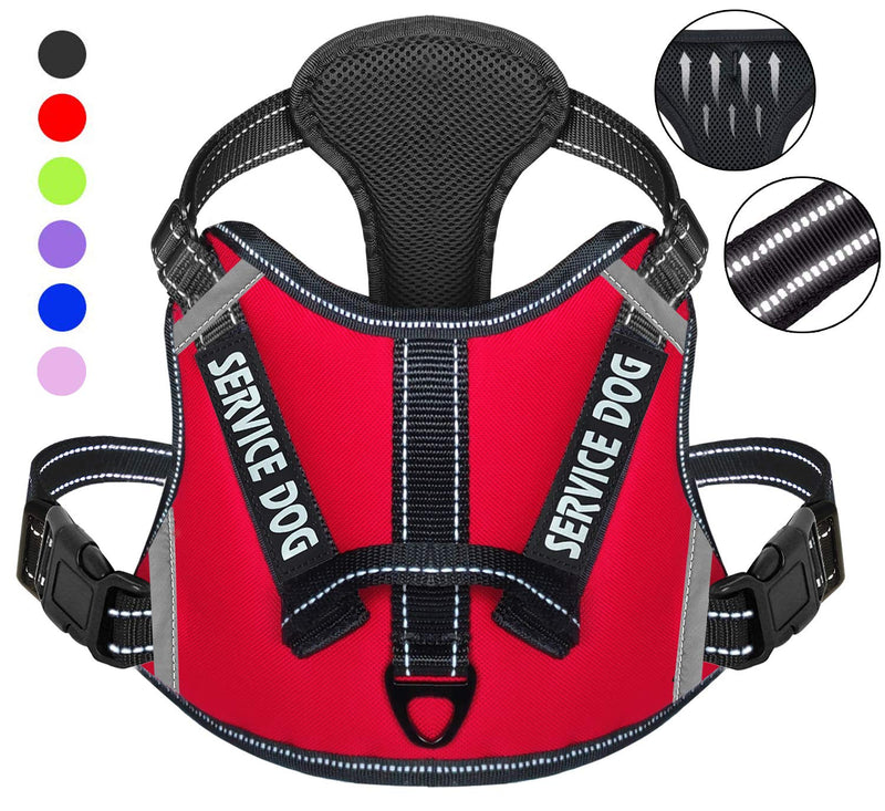 [Australia] - Cymiler Dog Harness,No-Pull Service Dog Harness with Handle,Adjustable Comfort Pet Dog Vest Harness for Outdoor Walking,3M Reflective Vest Easy Control for Small Medium Large Breed M:Neck 13.8-20.5"|Chest 20.1-31.1" Red 