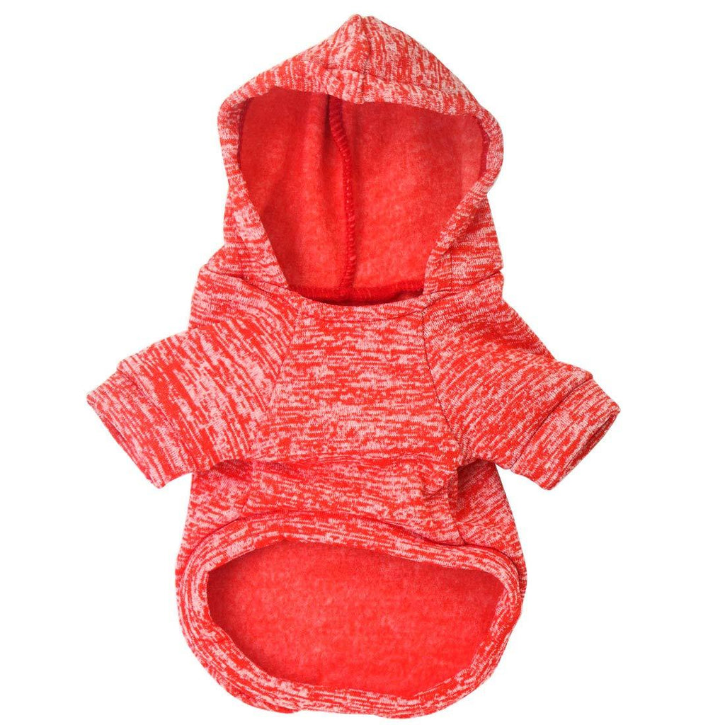 XMSJSIY Dog Hoodie,Pet Clothes,Puppy Hoodie Sweater Dog Winter Coat Warm Sweatshirt Dog Outfit S:chest Girth 8" Red - PawsPlanet Australia