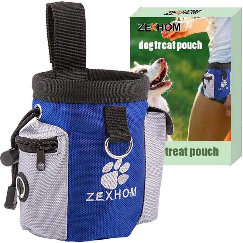 [Australia] - ZEXHOM Dog Treat Pouch, Portable Dog Training Bag with Belt Clip, Drawstring Design Training Pouch with Dog Bag Dispenser, Perfect Food Snack Storage Holder for Puppy Training and Walking 
