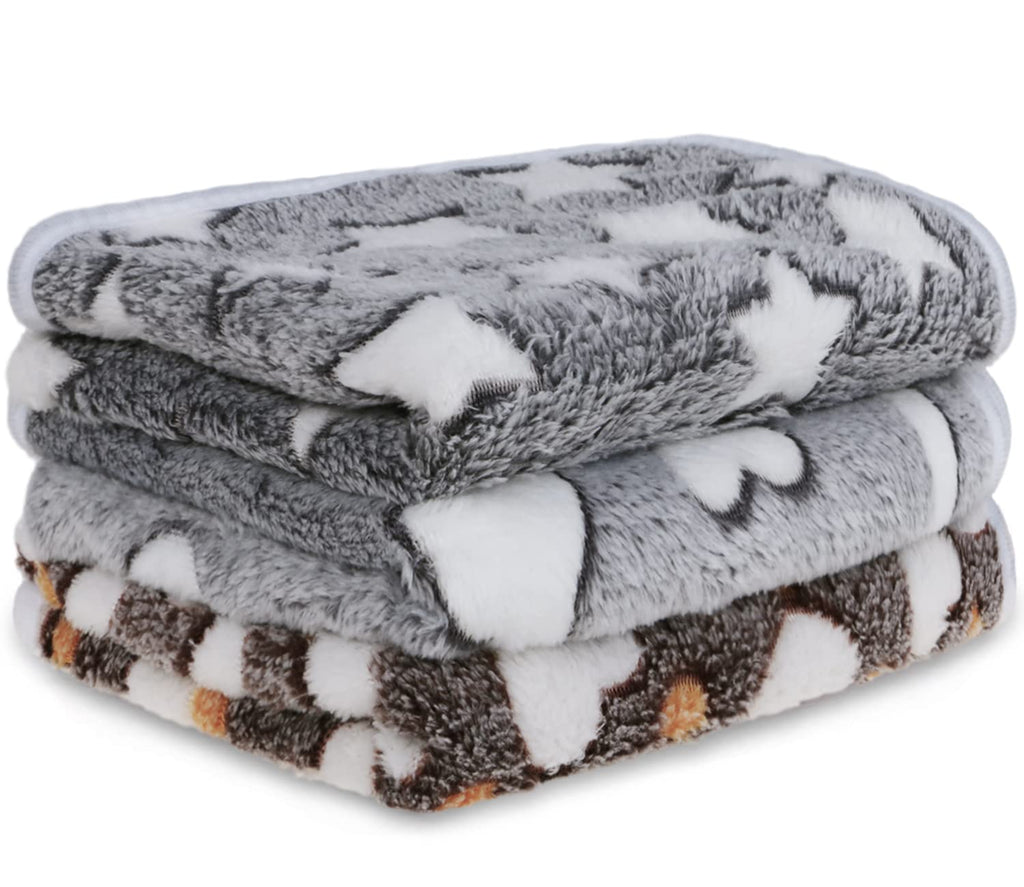 Petsvv 3 Pack Dog Blanket, Soft Fleece Flannel Throw Dog Blanket, Warm Pet Blankets for Cat & Small Dog, Grey Series 30"*20" - PawsPlanet Australia