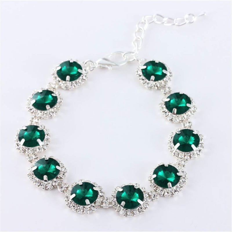 Dogs Kingdom Pet Dog Cat Crystal Collar Bling Rhinestones Party Princess Necklace Adjustable Necklace Accessories S:8-10" neck Green - PawsPlanet Australia