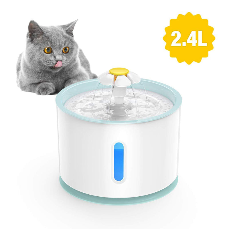 [Australia] - isYoung LED Pet Fountain, LED 81oz/2.4L Automatic Cat Fountain Dog Water Dispenser for Cats, Dogs 