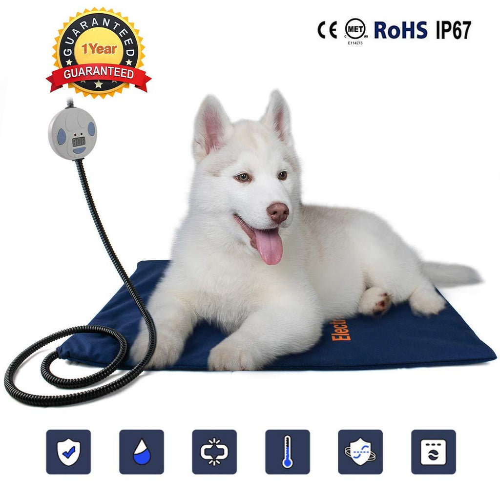 [Australia] - Namsan Pet Heating Pad Dog Electric Heated Blanket with Anti-Biting Thermostat Cord Veterinarian Recommended Cat Safety Mat 23.6" x 17.7" 