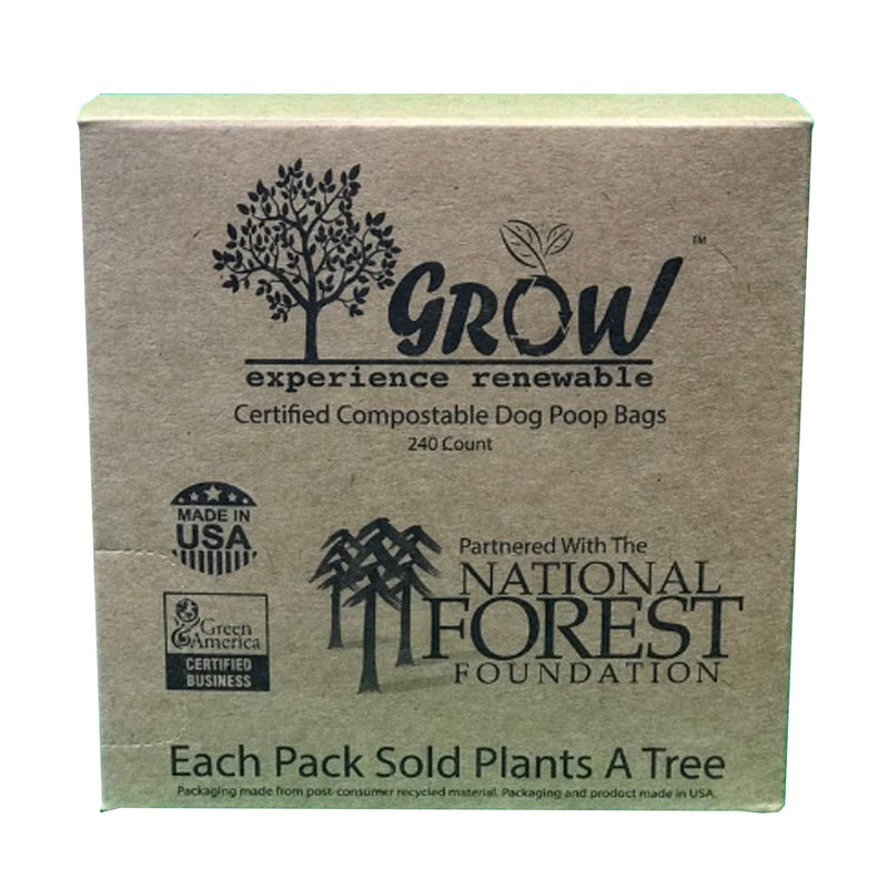 [Australia] - 240 Dog Waste Bags - 9 Inch x 12 Inch Biodegradable Compostable Leak and Tear Resistant Bag - Holds up to 4 Pounds - Vegetable Based Environmentally Friendly Pet Waste Bag by Grow Bags 