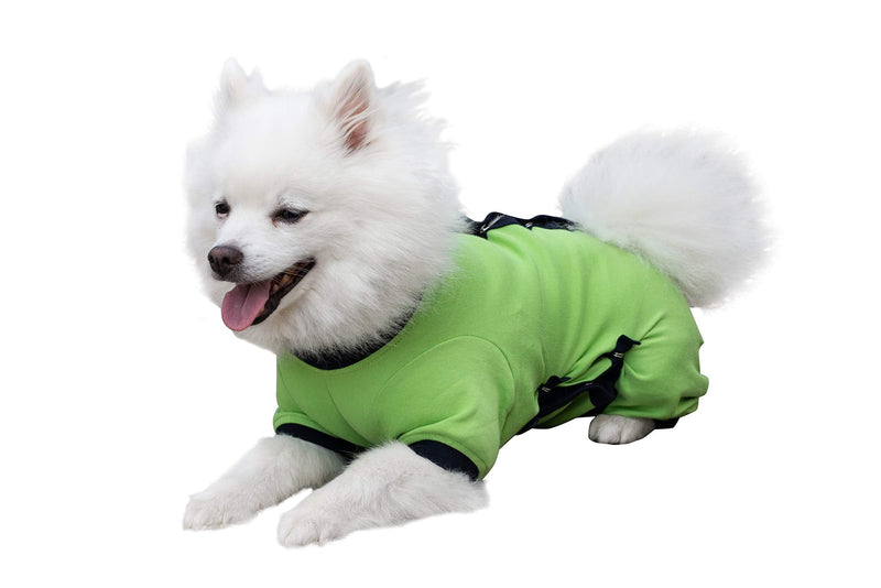 [Australia] - Tulane's Closet Cover Me by Tui Adjustable Fit Recovery Shirt for Pets Medical Pet Garment Large Adjustable Fit Step-Into Long Sleeve, Apple Green/Navy Blue (L-AJ-SI-LS-GN) 