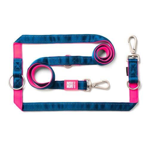 [Australia] - Max & Molly 6-in-1 Hands Free Multi-Function Dog Leash, Ultra Soft Padded Neoprene, Matrix Pink Large 