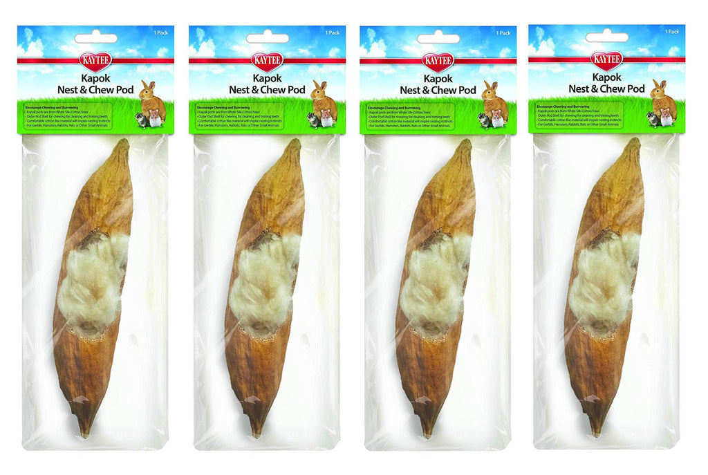 [Australia] - Kaytee 4 Pack of Kapok Next and Chew Pods for Gerbils, Hamsters, Rabbits, Rats or Other Small Animals 