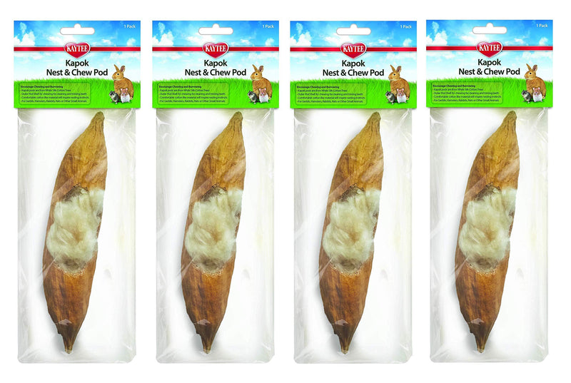 [Australia] - Kaytee 4 Pack of Kapok Next and Chew Pods for Gerbils, Hamsters, Rabbits, Rats or Other Small Animals 