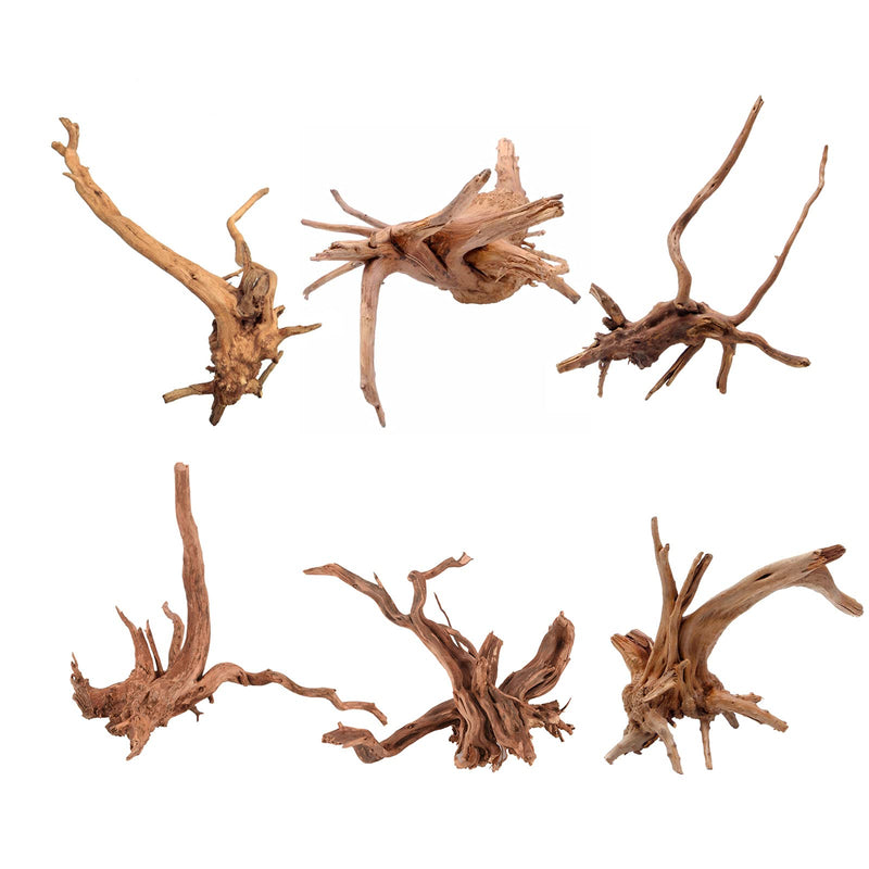 Hamiledyi 6 Pack Aquarium Driftwood Natural Spider Wood Branches Reptiles Aquarium Fish Tank Decoration Assorted(6 inch-8 inch) - PawsPlanet Australia