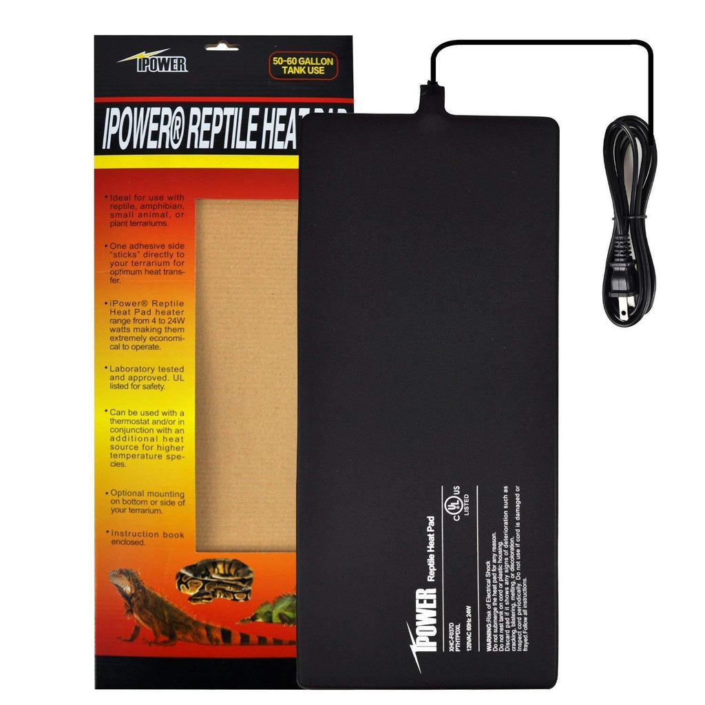iPower Reptile Heat Pad 8X18 Inch 24W Under Tank Terrarium Warmer Heating Mat for for Turtle, Lizard, Frog, Snake, Reptile, and Other Small Animals - PawsPlanet Australia